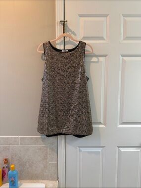 zeagoo Black and Gold Sequin Dressy Tank Top